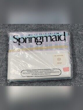 Vintage NOS Springmaid King Flat Sheet Exclusive Bill Blass Design